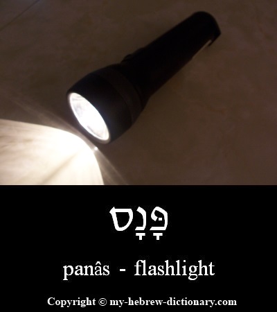 flashlight in Hebrew