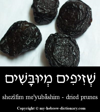 prunes in Hebrew