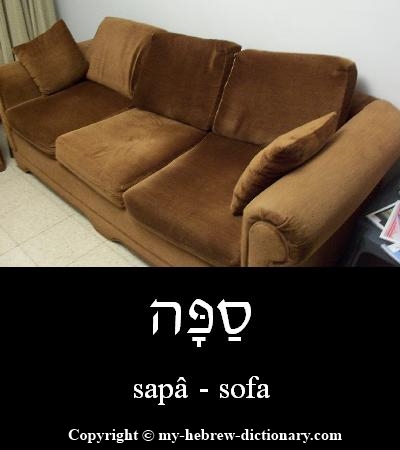 sofa in Hebrew