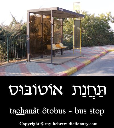bus stop in Hebrew