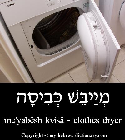 clothes dryer in Hebrew