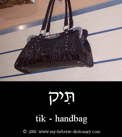 Handbag in Hebrew
